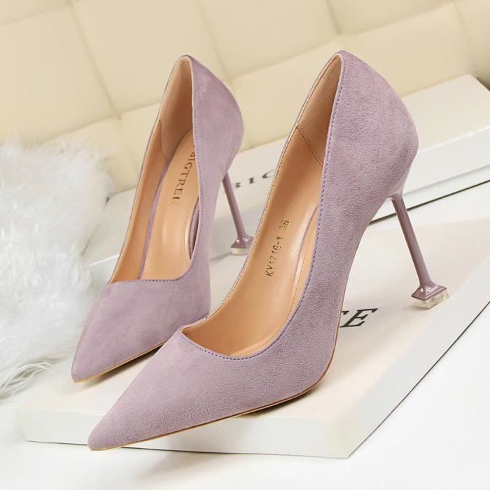 chaussures mauves talons