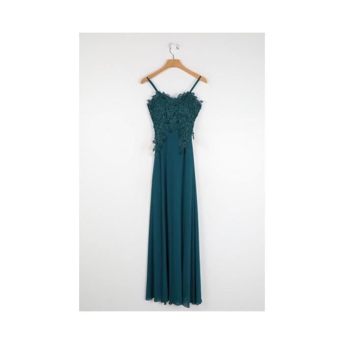 robe longue vert canard