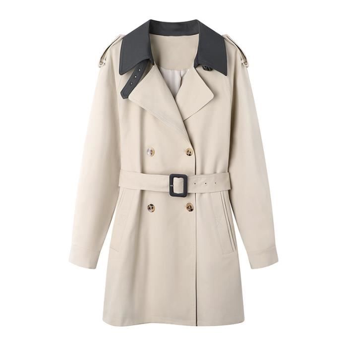 Trench-coat mi-long amincissant à revers pour femmes