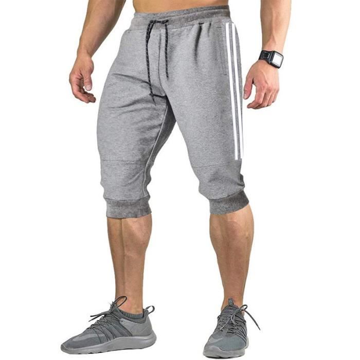 short,short sarouel pour homme, jogging décontracté, slim, doux, 2022, nouvelle marque, pantalon de survêtement, été - light grey