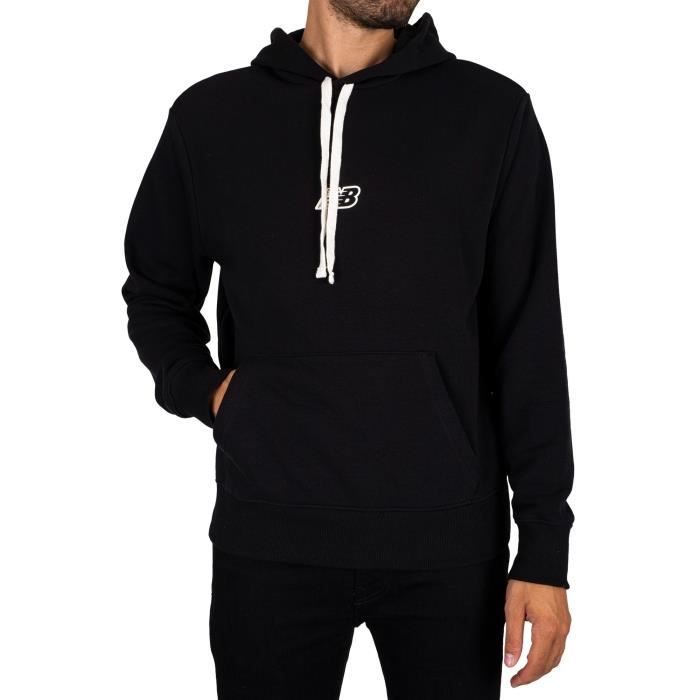 Sweat à capuche avec logo central New Balance pour homme, Noir