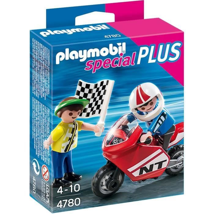 PLAYMOBIL Special Plus - Enfants avec Moto de Course - Mixte - A