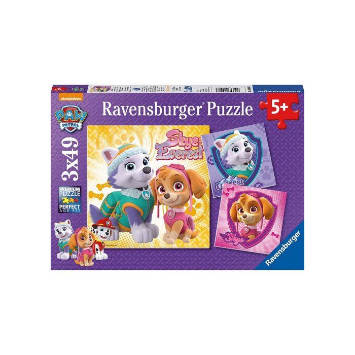 Set Avec 3 Puzzles De 49 Pieces Pat Patrouille Stella Et Everest Puzzle Paw Patrol Ravensburger Cdiscount Jeux Jouets