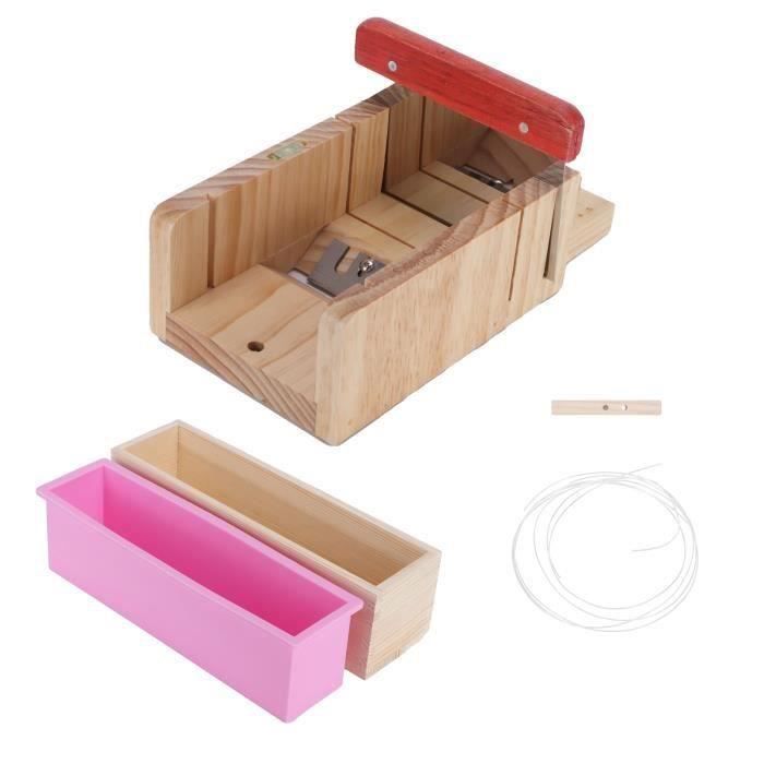 Moule à Savon En Silicone Avec Boîte En Bois – Rectangle Réutilisable Pour Savon, Bougie, Gâteau
