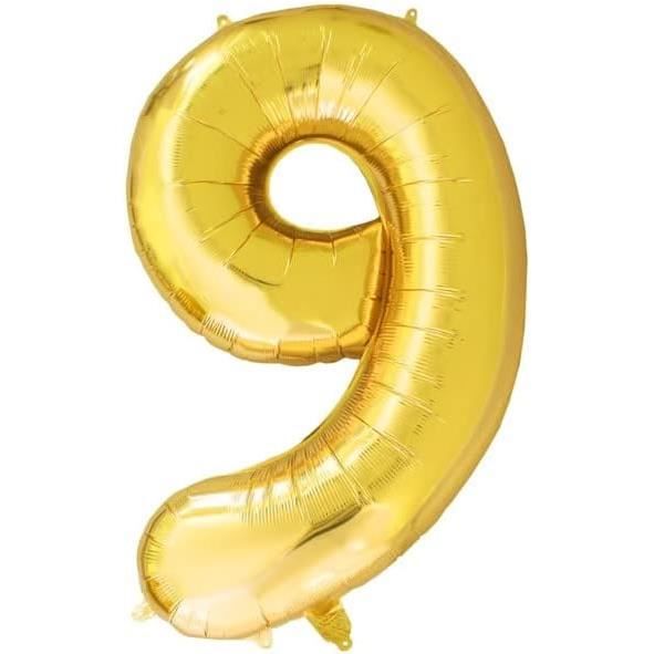 Ballon Géant Chiffre 1 En Or De 1 Mètre - Décoration Gonflable Pour Anniversaire 1 An, Fête Et Hélium - 10
