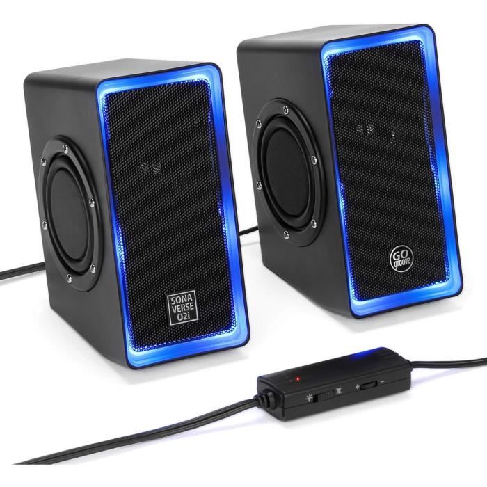 Enceintes PC Bureau JIMYIU USB Type-C - Son Puissant Avec Bluetooth - Gris