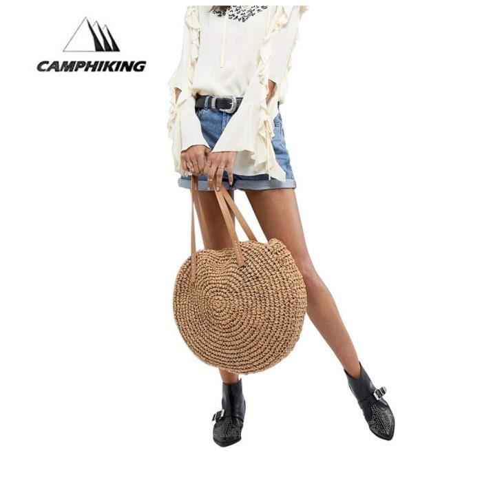 sac a main rond en paille