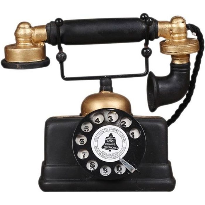 Loft Industriel Retro Modele De Telephone Fixe Rotatif Artisanat Decoration De Boutique Cafe Salon Decorations De Fenetre Achat Vente Objet Decoratif Cdiscount