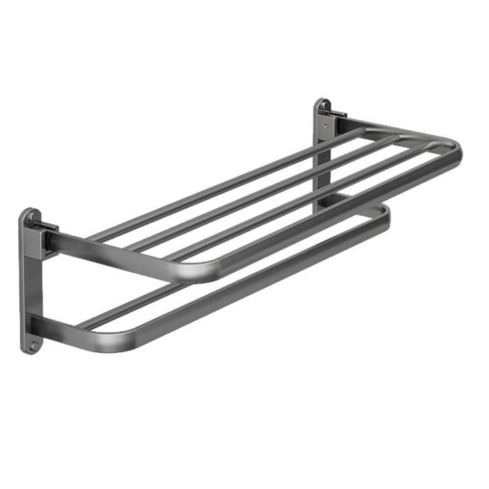 Porte-serviettes Mural Adhésif En Acier Inoxydable Brossé Doré - 40 Cm - Sans Perçage - Pour Salle De Bain Et Cuisine