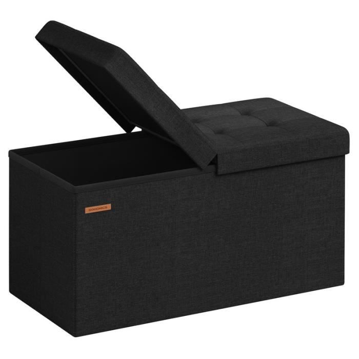 HOMCOM Coffre de rangement, banc de rangement avec couvercle rabattable