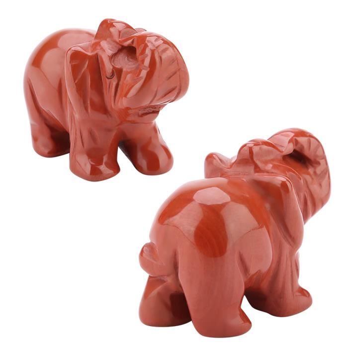 Figurine Éléphant En Pierre Naturelle Turquoise – Sculpture Main 1.5 Pouce – Décoration Feng Shui Et Collection