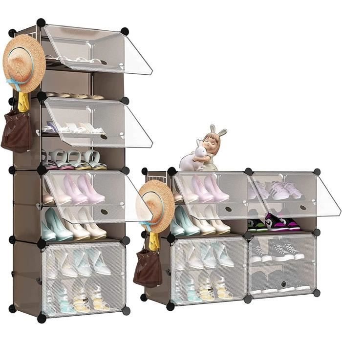 Meuble à Chaussures Étroite VOWNER 80x24x100cm - Armoire Rangement Entrée Avec Tiroirs Basculants - Blanc