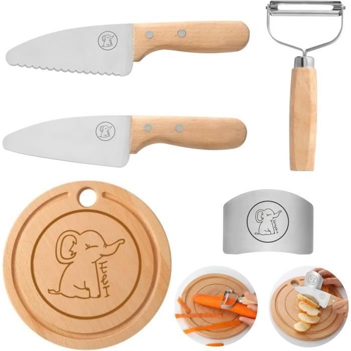 Kit Cuisine Enfant 30 Pièces Vautvis - Couteaux Sécurité Planche Découpe 2-8 Ans