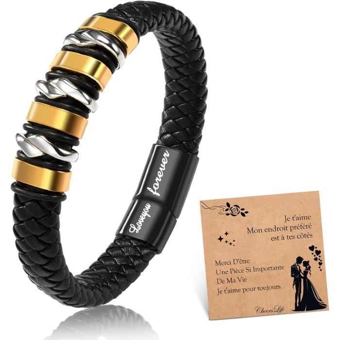 Bracciale Uomo Amore | Gioiello Semplice In Acciaio | Regalo Per Lui - 3
