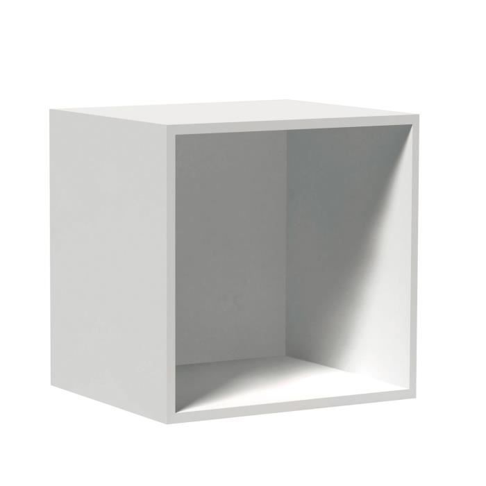 Cube de rangement 30x30x30 cm en polyester blanc