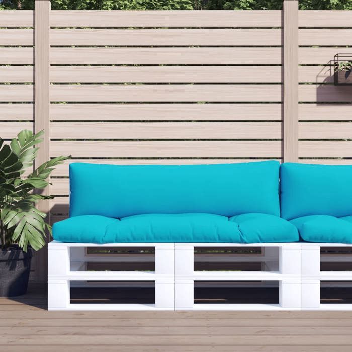 vidaXL Coussins de palette 2 pcs turquoise tissu Oxford 360943