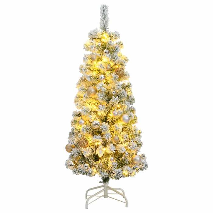 VidaXL Sapin de Noël artificiel articulé 150 LED et boules 120 cm