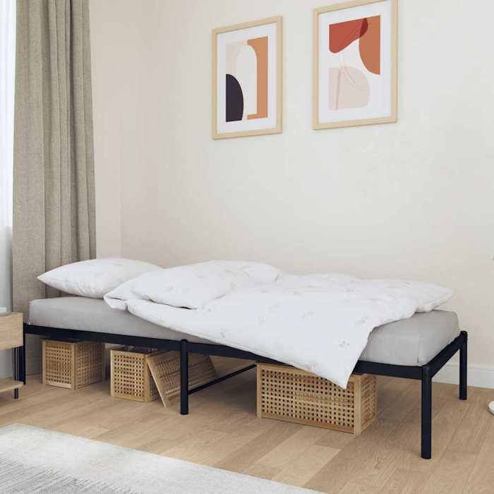 vidaXL Cadre de lit métal sans matelas noir 75x190 cm 350836