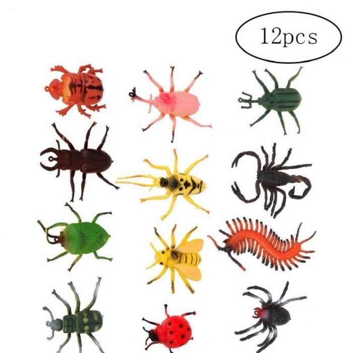Zonfer 12pcs Plastique Modèle DInsectes Bugs Faux Jeux denfants Jouets éducatifs Bugs pour Faveurs Et Décoration 