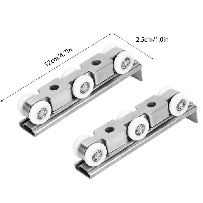 Lot De 2 Rouleaux De Porte De Terrasse Coulissante De 3,8 Cm