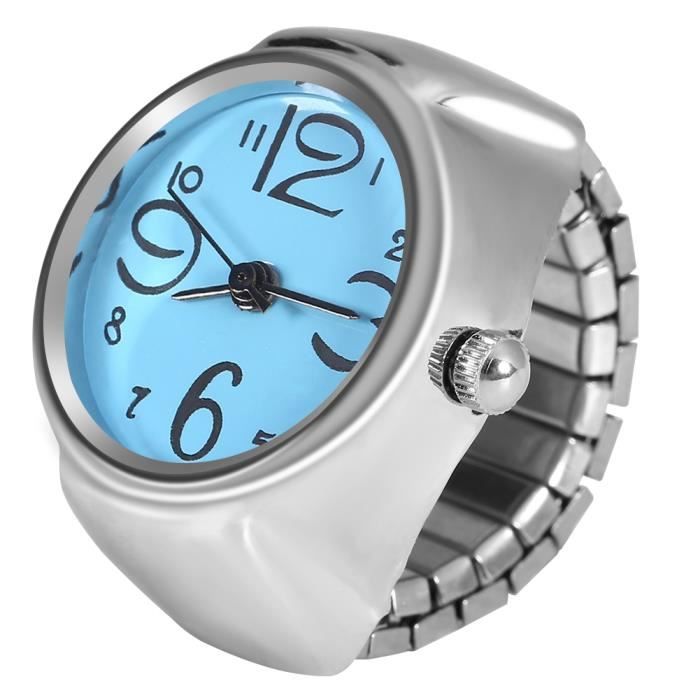 Bague-montre Miniblings – Anneau Avec Cadran – Blanc, Plaqué Argent – Fait Main