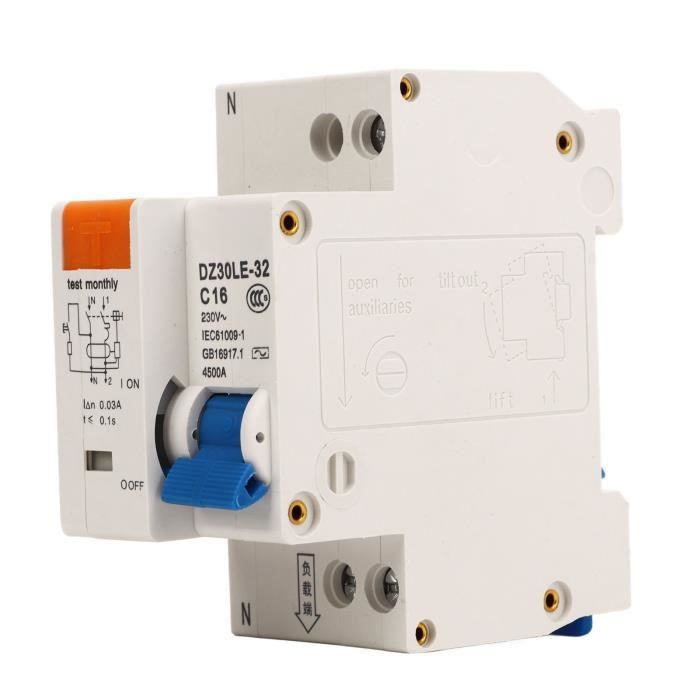 Disjoncteur Différentiel 1P+N 230V AC - Courbe C, 6-32A - Protection Fuites Et Surintensités - HOHOVYVY - 11