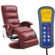 MA -1072Luxueuse - Fauteuil de massage Fauteuil de soins Relaxant Fauteuil relax Confortable  TV Rouge bordeaux Similicuir-1