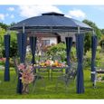 Tonnelle de jardin Toscana Casaria Ø350 x 274 cm bleu stable hydrofuge tente de jardin UV 50+-1