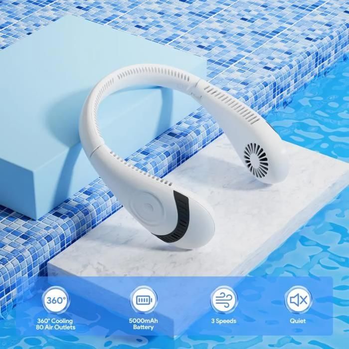 Vente Ventilateur portable mini collier paresseux à suspendre au cou,  refroidissement par air rechargeable USB - Banggood Français Mobile-arrival  notice