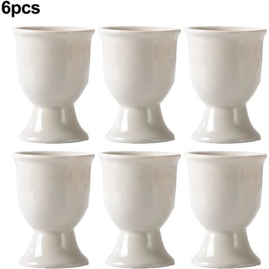 Lot De 6 Coquetiers En Céramique Rouge - Passe Au Lave-Vaisselle - Parfait Pour Petit-Déjeuner Et Brunch