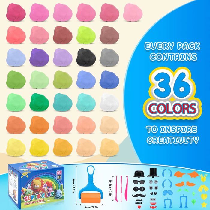 LCHM Pate Polymère, 46 Couleurs Sûr et Non Toxique Pate Polymère