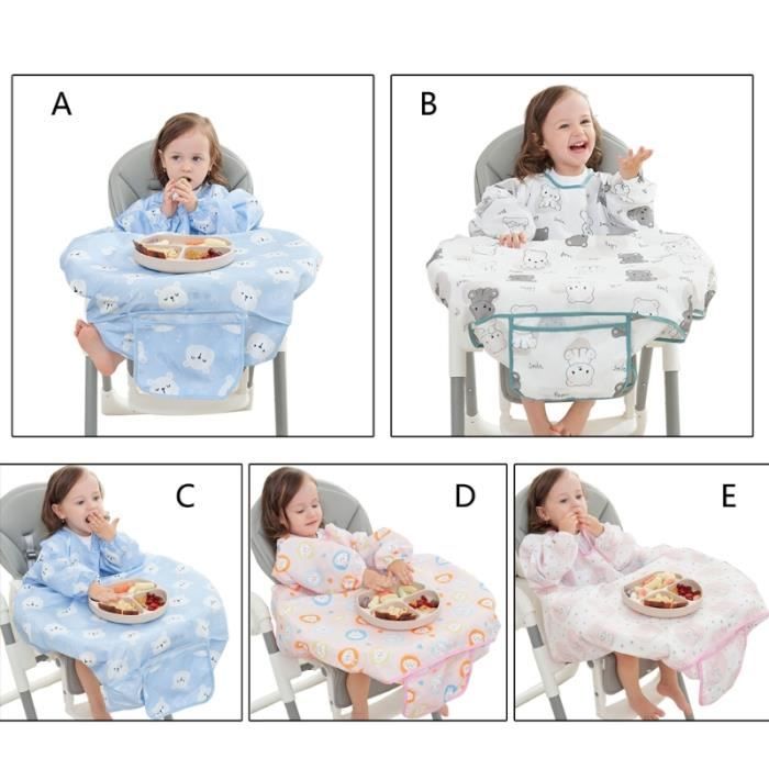 WHYCNJL Bavoir Bébé Anti-Désordre à Manches Longues - Imperméable Lavable 6-24 Mois Rose Agneau