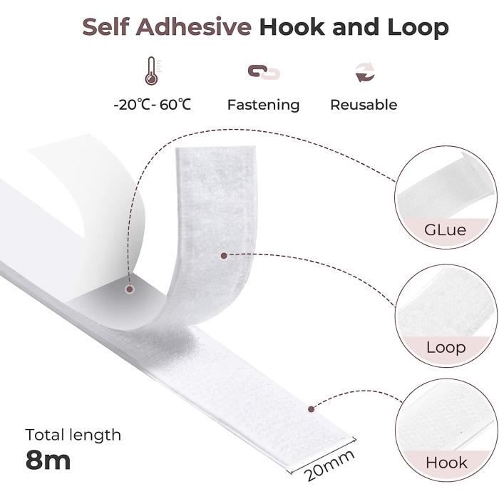 Scratch, Bande Agrippantes Adhésives Hook & Loop, Velcro Autocollant ...