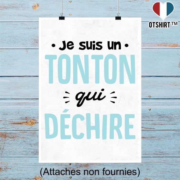 Affiche un tonton qui déchire A4 White - Cdiscount Maison