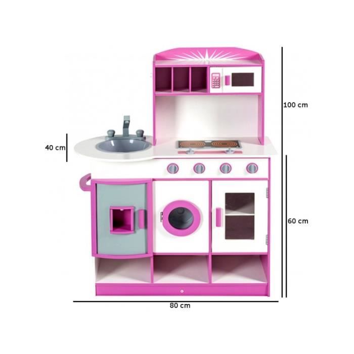 AIYAPLAY Cuisine enfant 3-8 ans jeu d'imitation avec machine à glaçons,  évier mobile en acier inoxydable 84 x 34 x 89 cm blanc