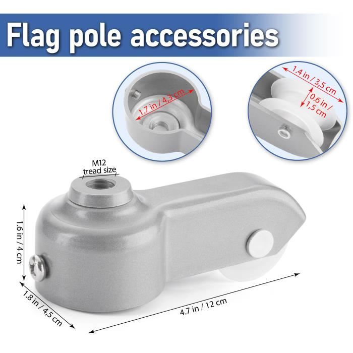 Kit Complet Accessoires Et Réparation Pour Mât De Drapeau - Tube OD 2 Pouces (Or)