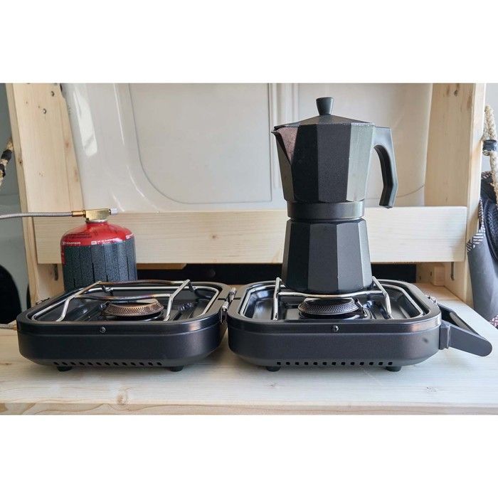 Réaud De Camping 2 Brûleurs Compact Avec Allumage Piézo Et Plancha - Propane - 10000 BTU