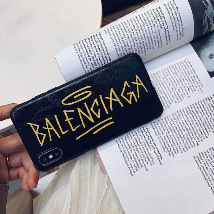 Coque iPhone 6 Plus 6S Plus Balenciaga D or Cuir Coque Compatible