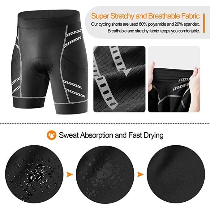 Coussin Gel VTT WOSAWE - Anti-Choc Respirant - Hommes Et Femmes - Pour Pantalon Vélo - Base 4D