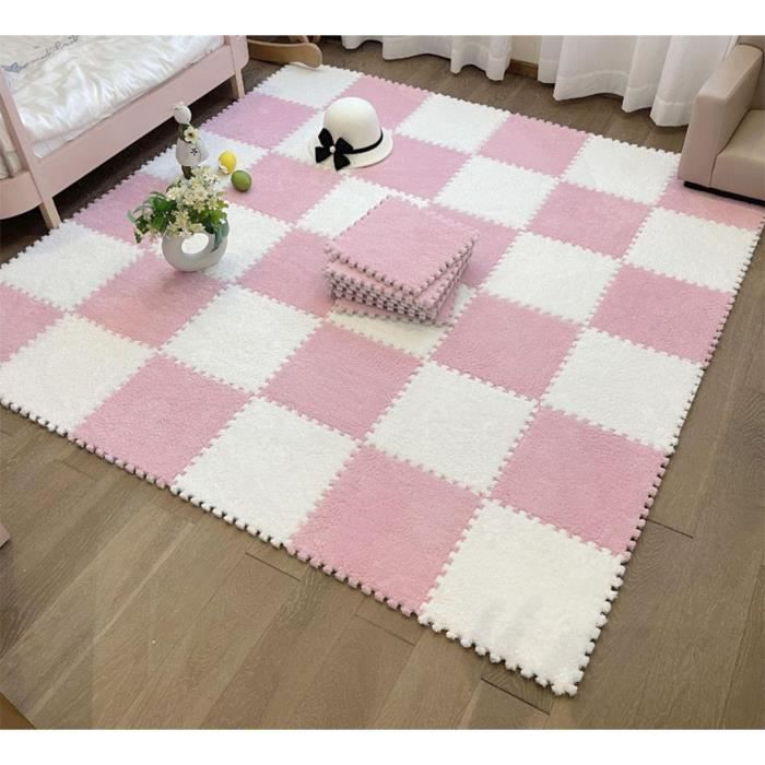 10 Tapis Puzzle Mousse Bébé - Peluche Douce Antidérapant - 30x30cm - Pour Sol Jeux Enfant