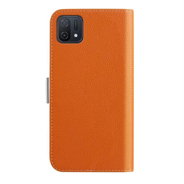 Housse étui Portefeuille Pour Oppo A91 - Cuir Synthétique, 2 Compartiments + 3 Slots Cartes