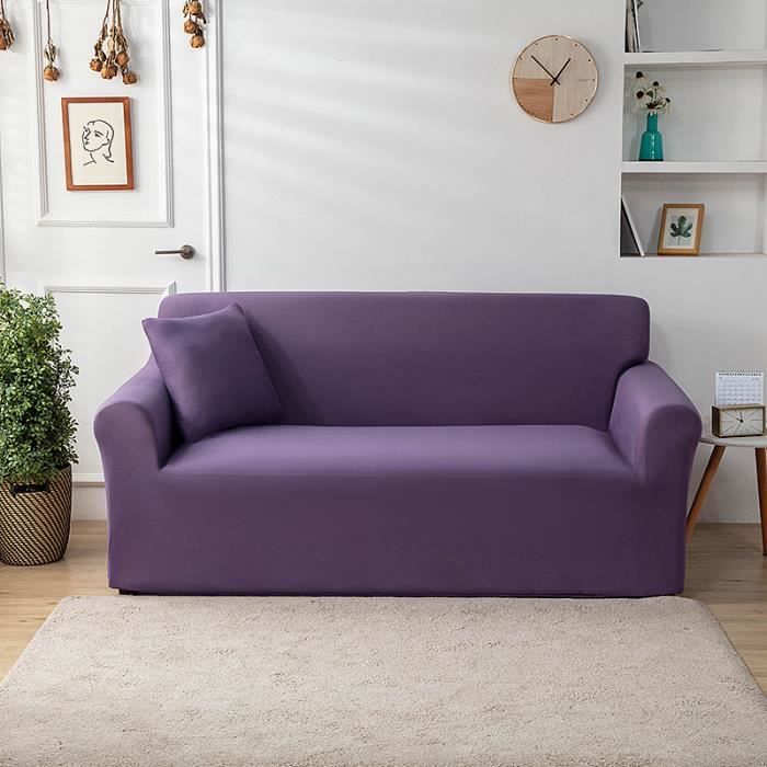 Hearda Housse De Canapé Extensible 4 Places - Motif Feuilles D'automne - Protection Universelle Avec Accoudoirs