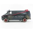 Voiture Miniature de Collection - GREENLIGHT COLLECTIBLES 1/18 - GMC A Team Version Trouee - Van Agence Tous Risques - Black / Red-2