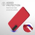 Coque pour Samsung S21 - Souple Silicone Haute Résistance Découpage Précis Rouge-2