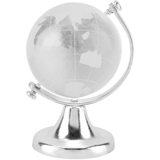 Artisanat Art Rond Terre Globe Carte Du Monde Sphère Verre Cristal Boule De  Verre Sphère Home Office Décor Cadeau(02)[H2302]