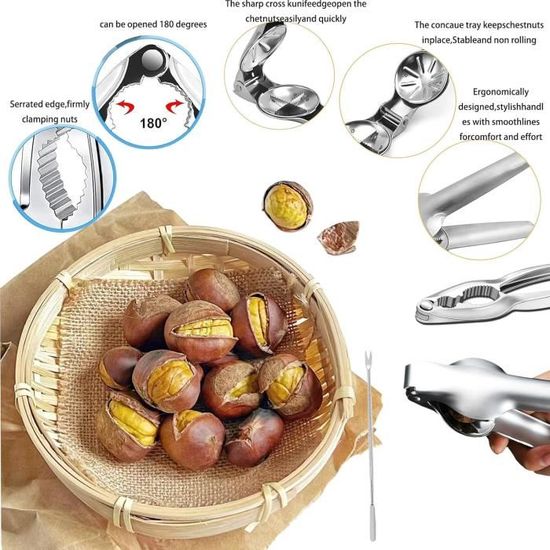 Coupe-châtaigne En Bois – Ouvre-châtaignes Manuel – Épluchage Facile Des Châtaignes, Noix – Outil De Cuisine Ergonomique
