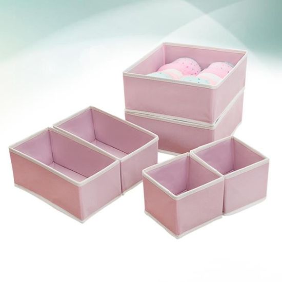 minifinker Boîte de rangement pour sous-vêtements 6 pièces/ensemble  sous-vêtements boîte de rangement organisateur meuble bac Rose