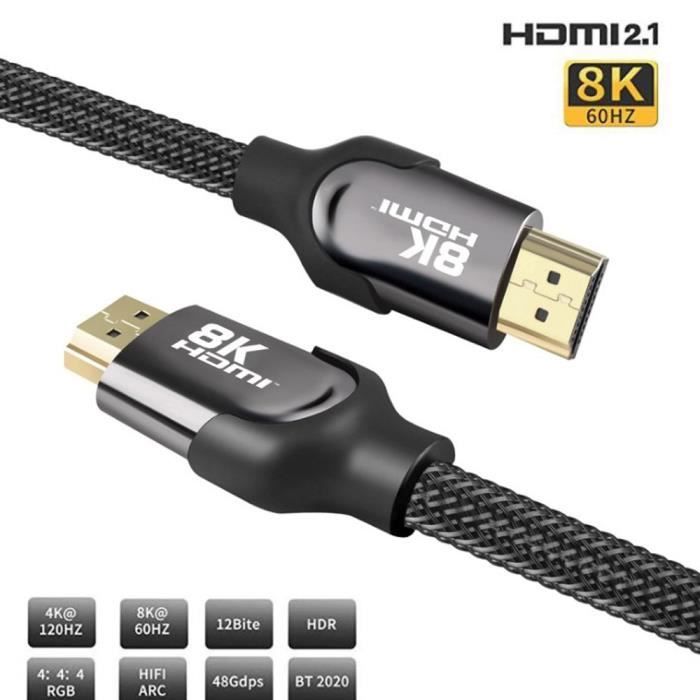 Câble HDMI 2.1 Ultra High Speed - Plaqué Or - Prise en charge PS5 et Xbox  Series X - 2