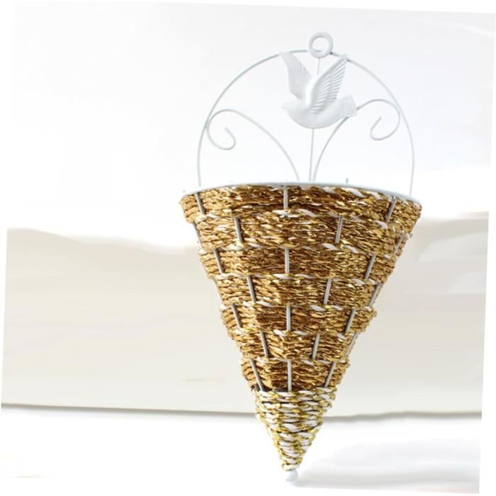 Panier Rangement Osier Avec Roses - Décoration Mariage Blanc
