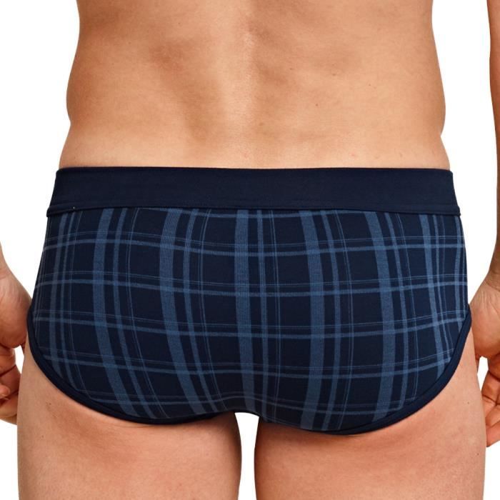 Schiesser Slips Hommes Original Classics à fines côtes lot de 4 Bleu